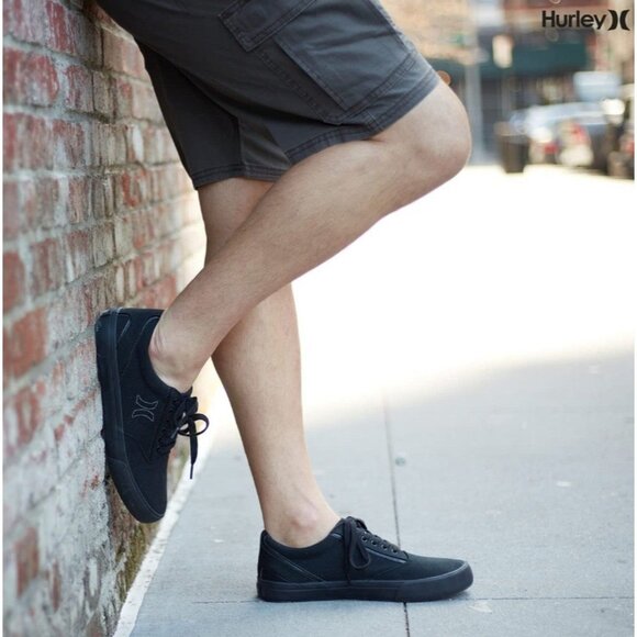 Hurley 8 Sneaker Men Arlo Canvas Lace-up Casual Shoes Classic Black Athleisure - Picture 12 of 13